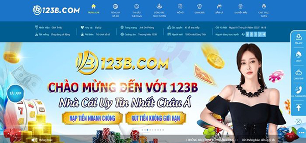 Giới thiệu nhà cái 123B cá cược hàng đầu