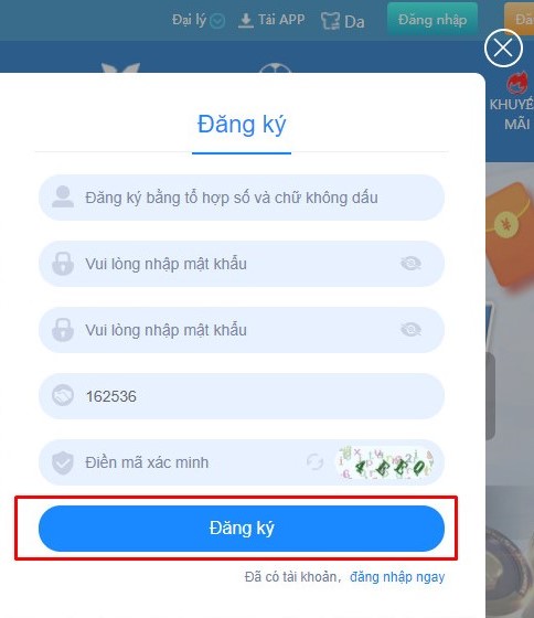 Hướng dẫn 3 bước đăng ký tài khoản tại Daga7777